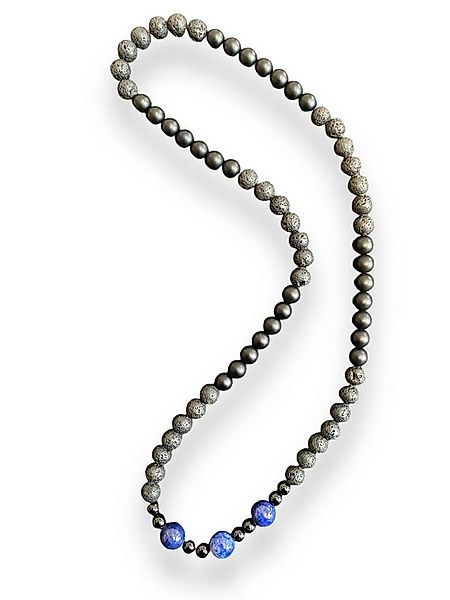 Aaron Bane Perlenkette Lava Lapislazuli Turmalin Perlenkette Hand Made Hals günstig online kaufen