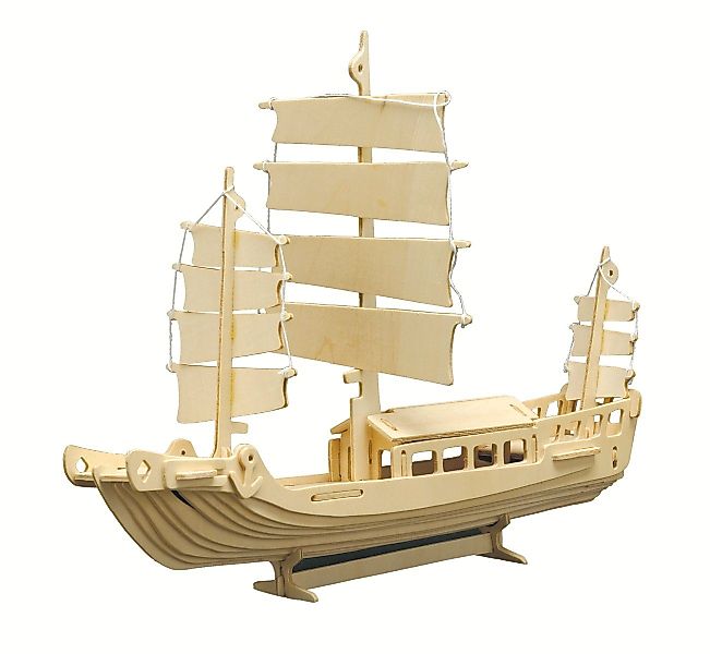 Pebaro 3D-Puzzle Holzbausatz Dschunke, 877, 53 günstig online kaufen