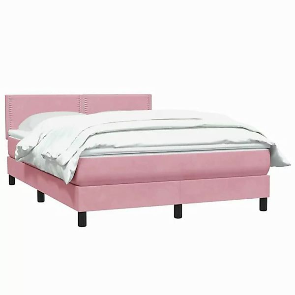 vidaXL Bett Boxspringbett mit Matratze Rosa 140x220 cm Samt günstig online kaufen