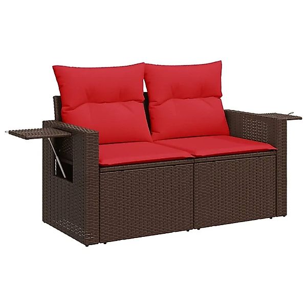 vidaXL Gartensofa mit Kissen 2-Sitzer Braun Poly Rattan 366244 günstig online kaufen