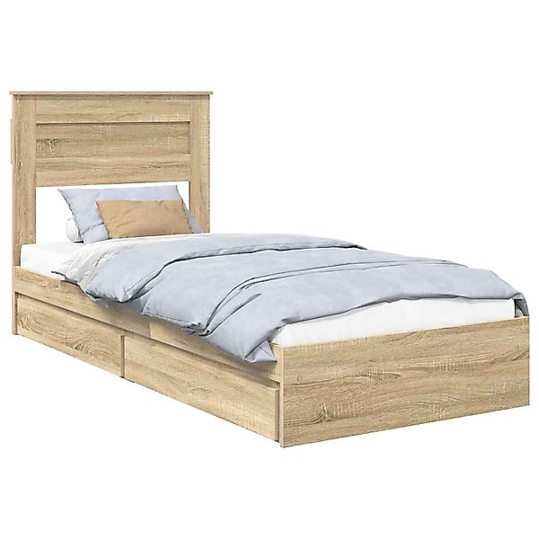 vidaXL Stauraumbett Sonoma-Eiche 75 x 190 cm Holzwerkstoff 3409949 günstig online kaufen
