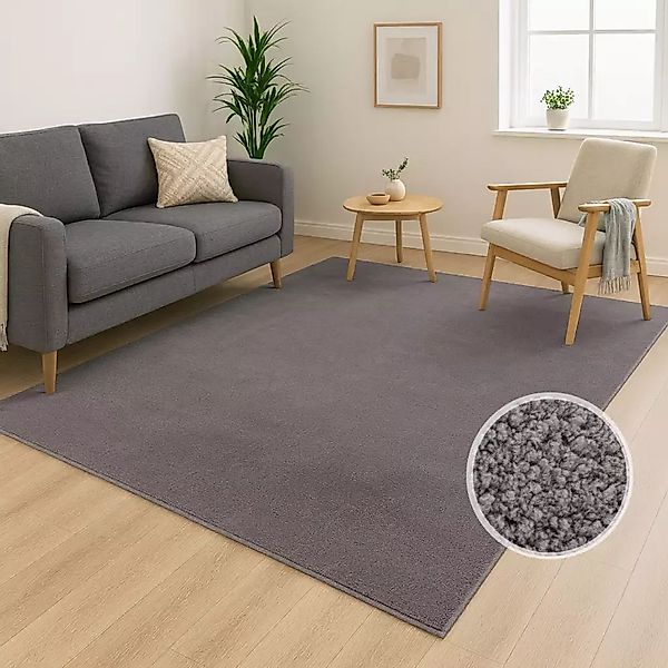 Carpet City Teppich »CALMA 200« rechteckig 14 mm Höhe Kurzflor, Waschbar, A günstig online kaufen