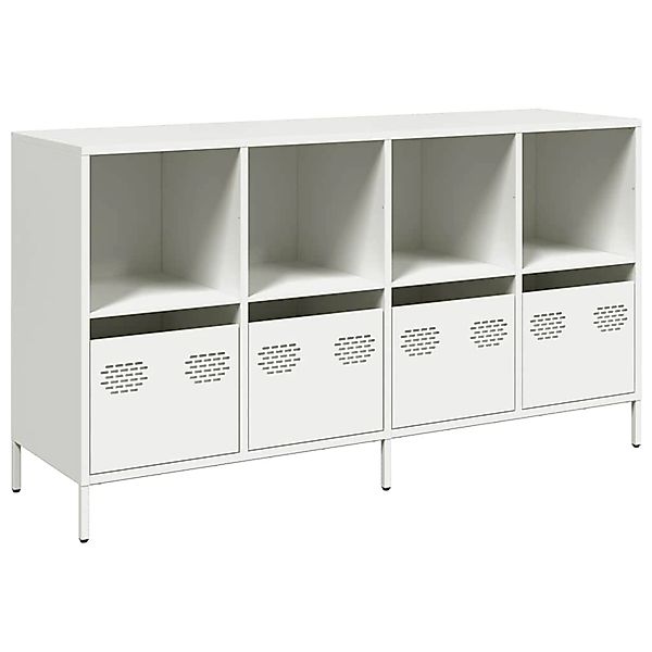 vidaXL Sideboard Weiß 135x39x73,5 cm Kaltgewalzter Stahl 3307166 günstig online kaufen