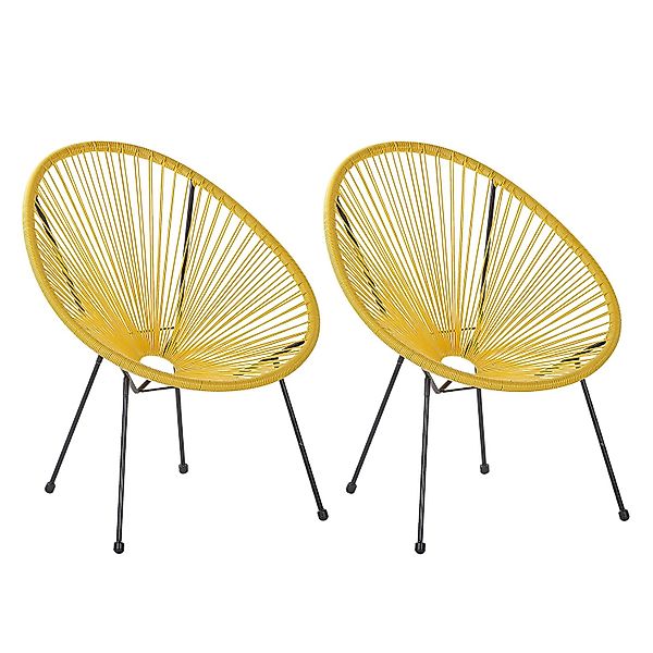 Beliani Cocktailsessel Gelb Schwarz 90x70x87 günstig online kaufen