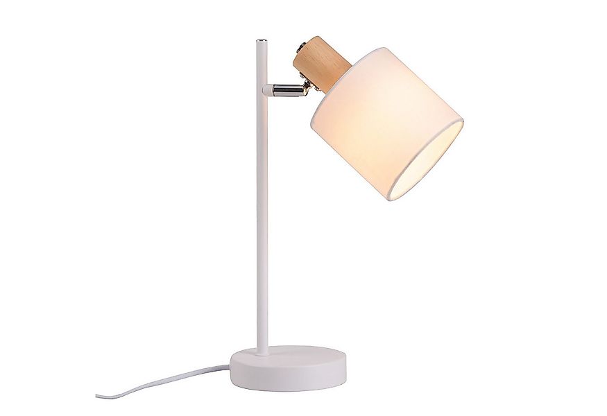 ZMH Tischleuchte Wohnzimmer 35CM Weiß Stoffschirm Retro mit Schalter Schlaf günstig online kaufen