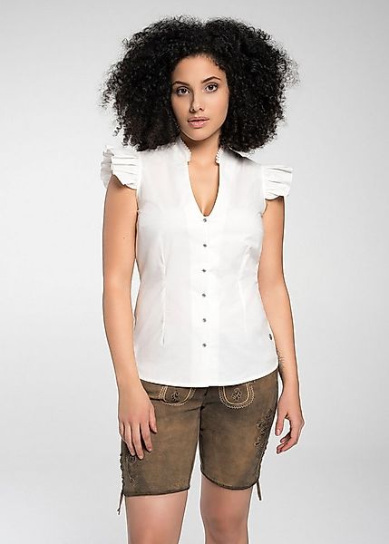 Spieth & Wensky Dirndlbluse Trachtenbluse "Frisbee" (1-tlg) mit überschnitt günstig online kaufen