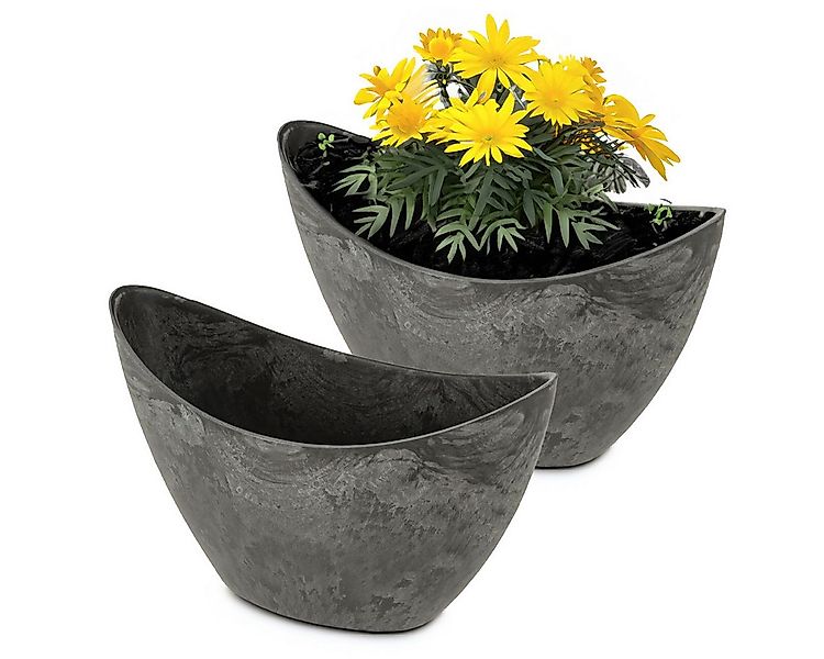 matches21 HOME & HOBBY Blumentopf Hohe Pflanzschalen oval 2x 24 cm für drau günstig online kaufen