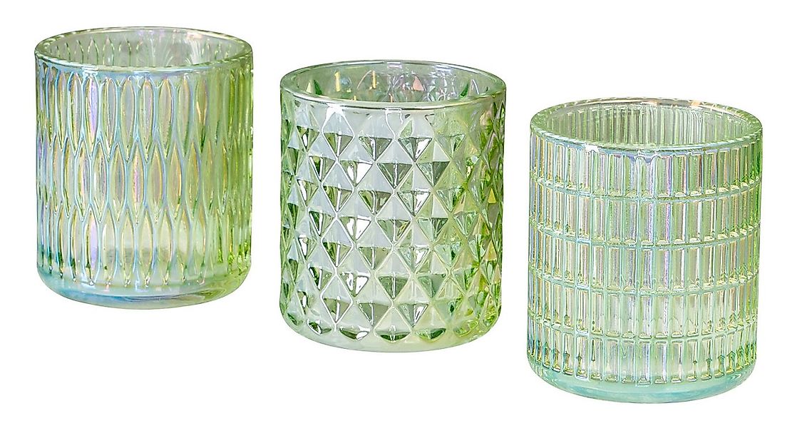 Levandeo® Teelichthalter, 3er Set Teelichthalter Grün Glas Windlicht Tischd günstig online kaufen