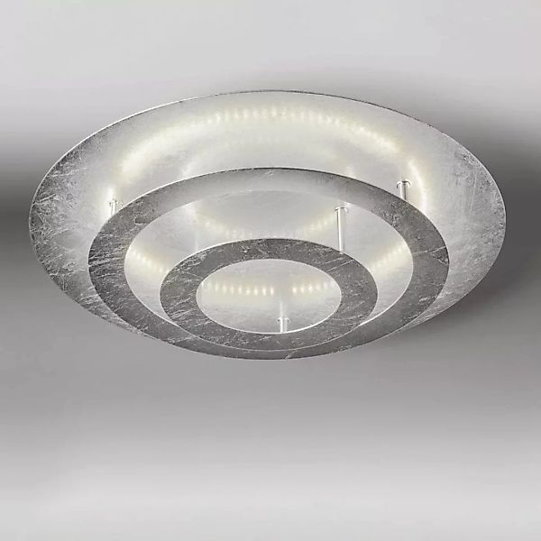 LED Deckenleuchte Circle in Blattsilber 25W 2000lm günstig online kaufen