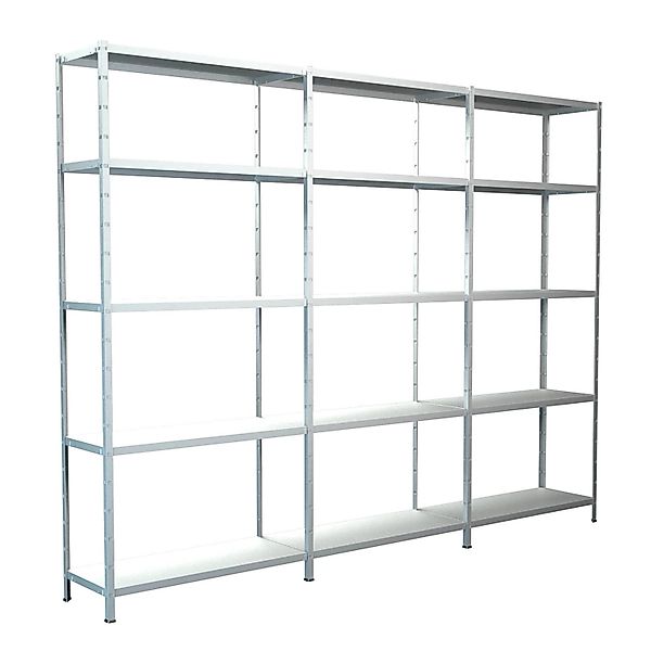 Schulte Steck-Grund- und 2 x Anbauregale 200 cm x 340 cm x 35 cm Weiß günstig online kaufen