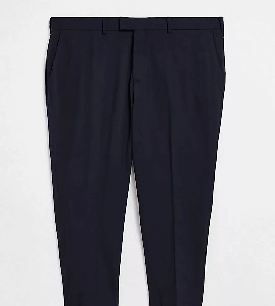 ASOS DESIGN Plus – Elegante, enge und kurz geschnittene Hose in Marineblau günstig online kaufen