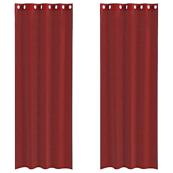 vidaXL Voile Vorhänge mit Ösen 2 Stk Weinrot 4102160 günstig online kaufen