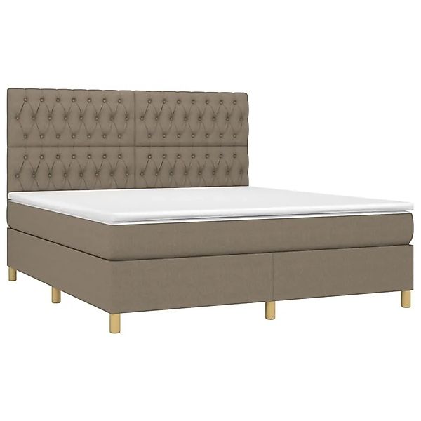 vidaXL Boxspringbett mit Matratze & LED Taupe 180x200 cm Stoff 3135697 günstig online kaufen