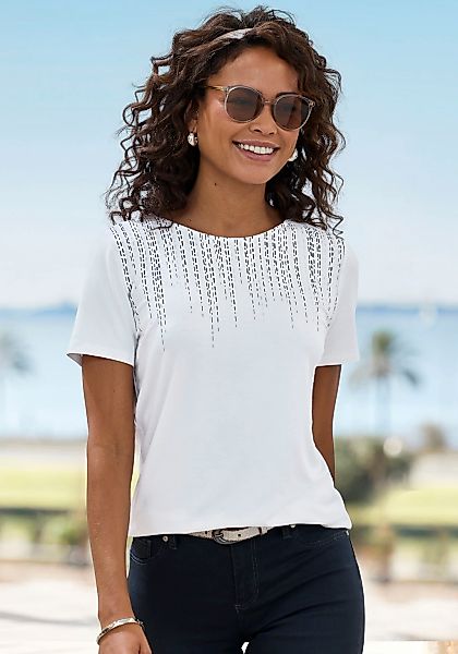 LASCANA T-Shirt "mit modischem Frontprint", aus weichem Viskose-Stretch günstig online kaufen