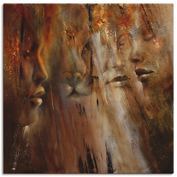 Artland "Gesichter" Animal Fantasy 1 Stk. tlg. auf Holzrahmen gespannt günstig online kaufen