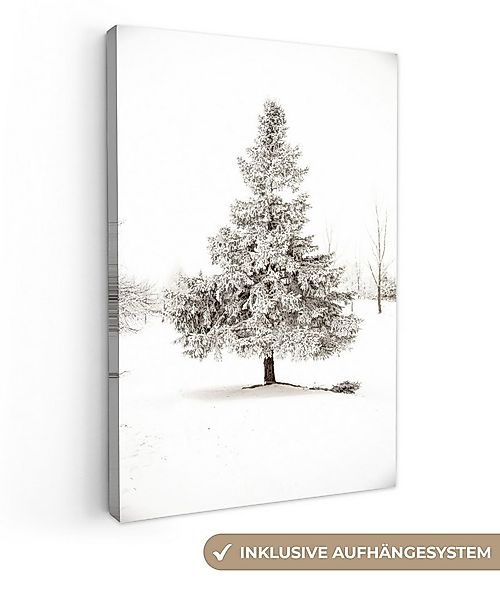 OneMillionCanvasses® Leinwandbild Winter - Baum - Schnee - Natur - Jahresze günstig online kaufen