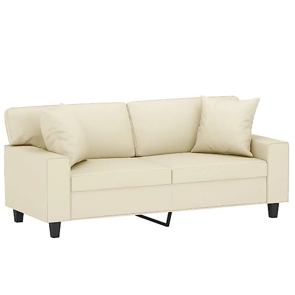 vidaXL 2-Sitzer-Sofa mit Zierkissen Creme 140 cm Kunstleder 3200867 günstig online kaufen
