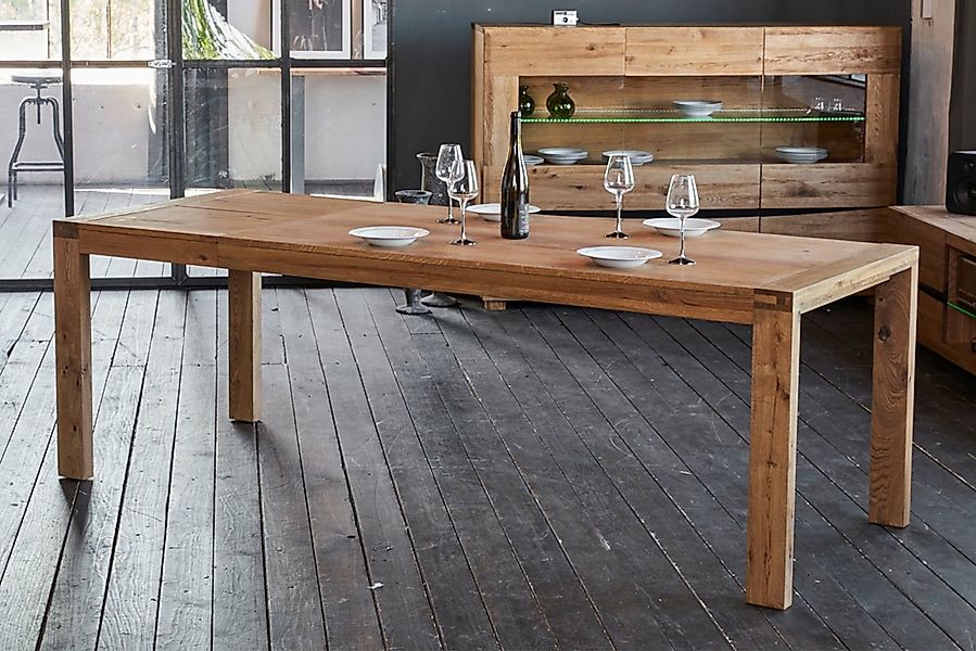 KAWOLA Esstisch LIAN Massivholz - Erweiterbar - Modernes Design - Eiche, Ei günstig online kaufen