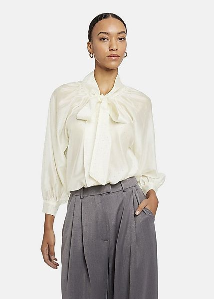 Nicowa Langarmbluse FESTAWI mit Schleifenbindung und Steinchen günstig online kaufen