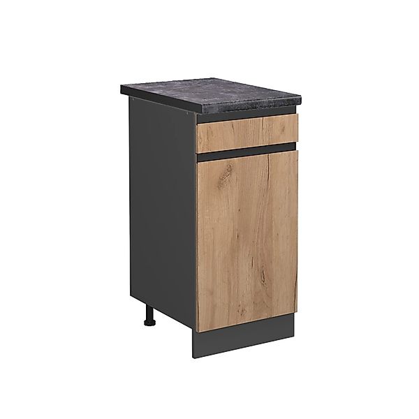 Vicco Küchenunterschrank R-Line Goldkraft Eiche/Anthrazit 40 cm AP Anthrazi günstig online kaufen