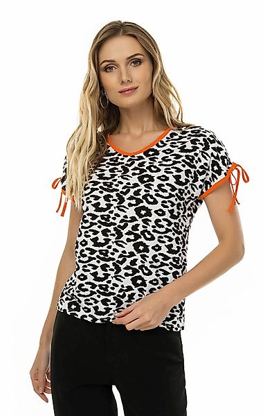 Passioni T-Shirt mit Schwarz-Weißem Leopardenmuster & günstig online kaufen