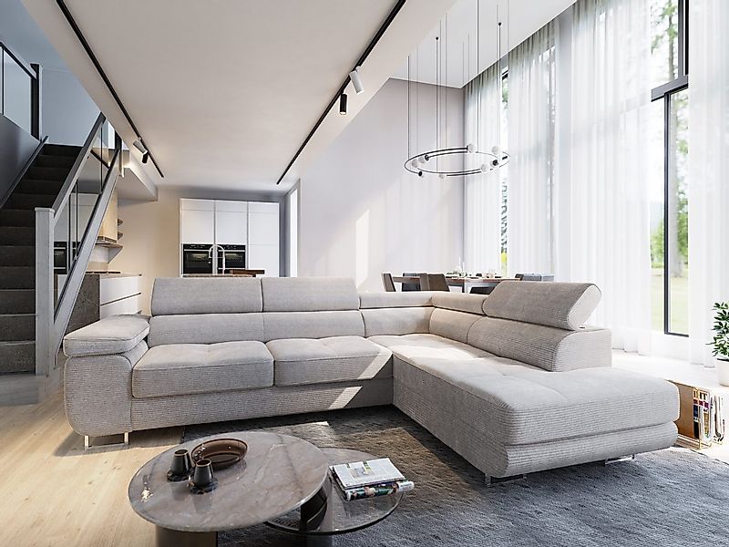 Masseno Ecksofa APIRO mit Schlaffunktion L-Form, Sofa mit Bettkasten günstig online kaufen