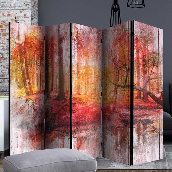Herbstmotiv Paravent in Bunt Leinwand Füllung günstig online kaufen
