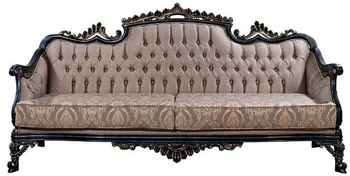 Casa Padrino Sofa Casa Padrino Luxus Barock Sofa Grau / Blau / Gold - Baroc günstig online kaufen