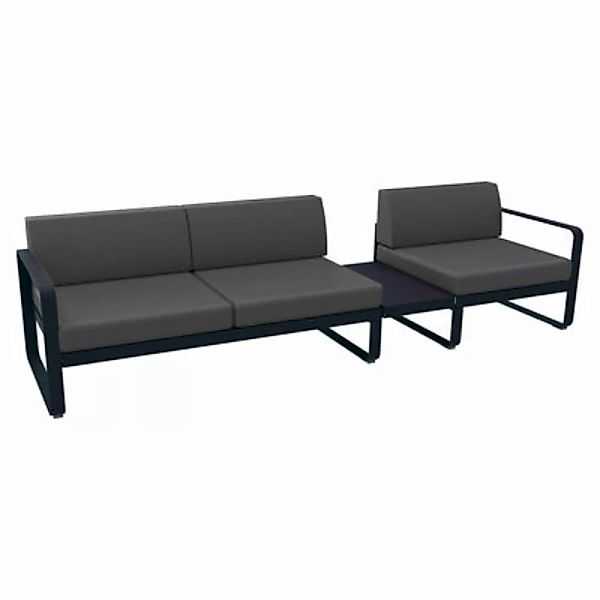 Gartensofa 3-Sitzer Bellevie metall textil grau / n° 1 B - L 275 cm - Stoff günstig online kaufen
