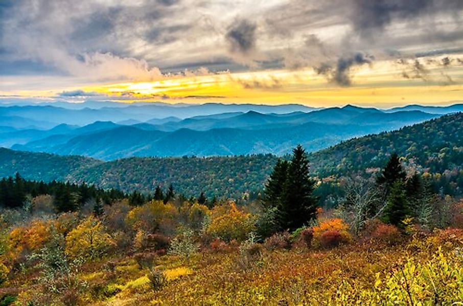 Papermoon Fototapete »Herbst Sonnenuntergang Cowee Mountain« günstig online kaufen