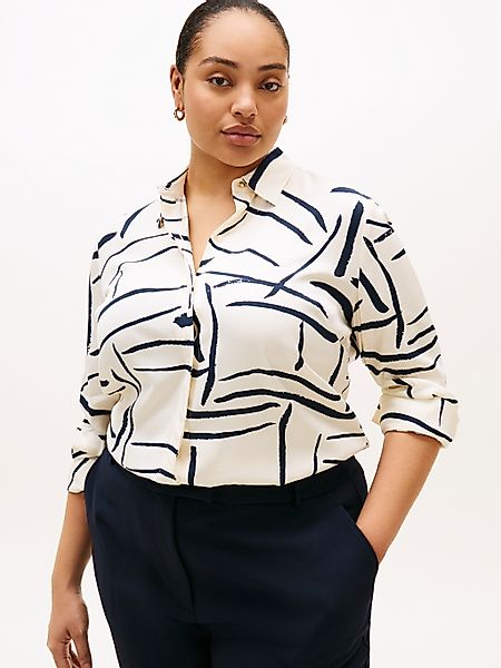 Tommy Hilfiger Curve Hemdbluse "CRV VIS TWILL BUTTON UP SHIRT" in großen Gr günstig online kaufen