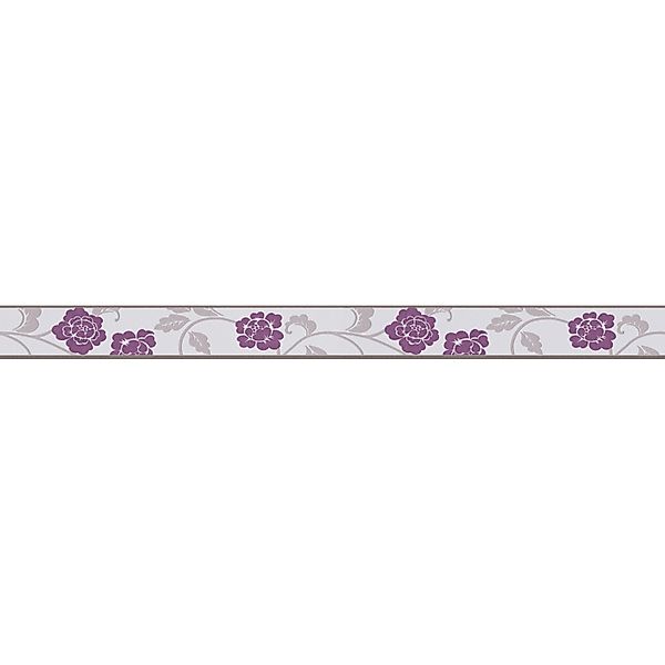 Bricoflor Schmale Tapetenbordüre mit Blumen Selbstklebende Wandbordüre in L günstig online kaufen
