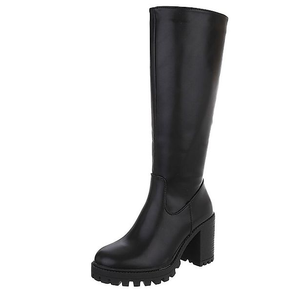 Ital-Design Stylische kniehohe Stiefel mit Blockabsatz für Damen High-Heel- günstig online kaufen