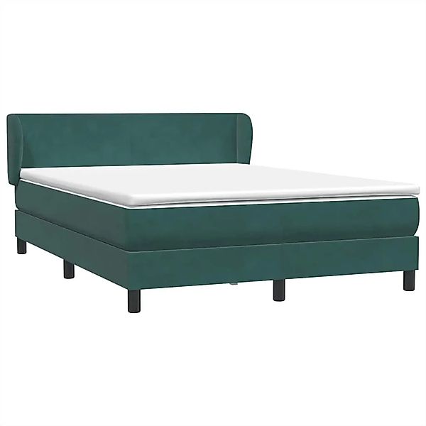 vidaXL Boxspringbett mit Matratze Dunkelgrün 160x210 cm Samt 3317364 günstig online kaufen