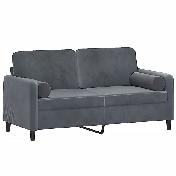 vidaXL Sofa 2-Sitzer-Sofa mit Zierkissen Dunkelgrau günstig online kaufen