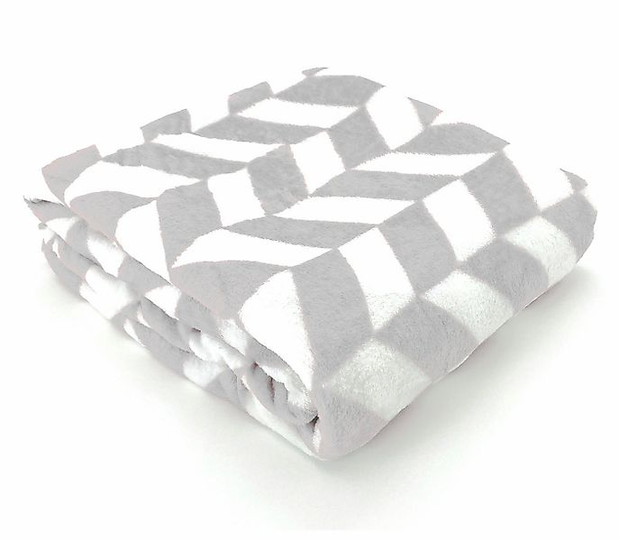 Wohndecke Soft Flanell Kuscheldecke Chevron Raute 150x200, heimtexland, sup günstig online kaufen
