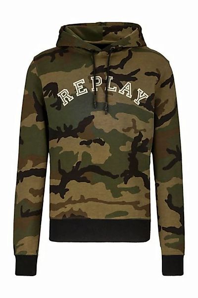 Replay Kapuzensweatshirt Hoodie All-Over Camouflage aus reiner Baumwolle günstig online kaufen