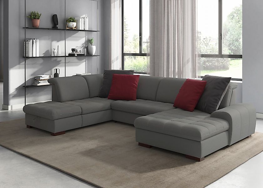 sit&more Wohnlandschaft "Luxor U-Form" wahlweise mit Bettfunktion, Bettkast günstig online kaufen