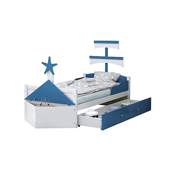OKWISH Kinderbett Holz-Einzelbett in Segelbootform, Funktionsbett günstig online kaufen