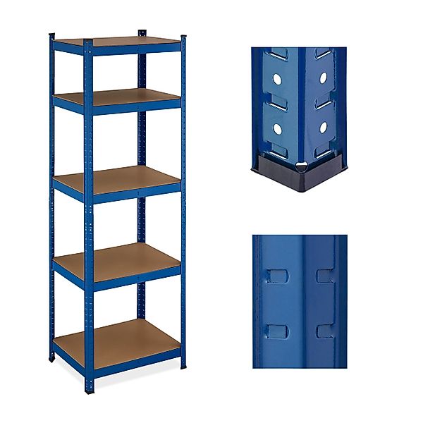 relaxdays Schwerlastregal 2x Blaues Schwerlastregal günstig online kaufen