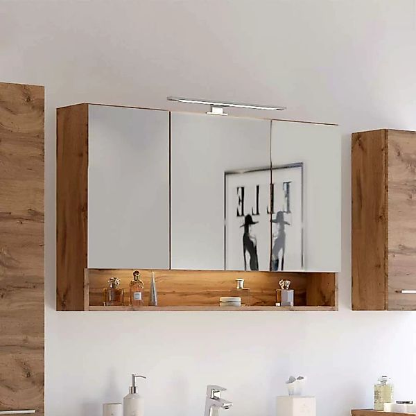 Badspiegelschrank in Wildeichefarben 3-türig günstig online kaufen