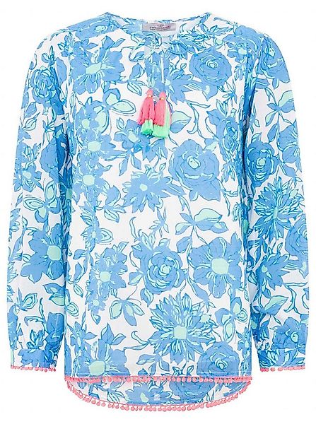 Zwillingsherz Shirtbluse "Schmetterling" mit Blumenmuster, Tasseln und Pom günstig online kaufen