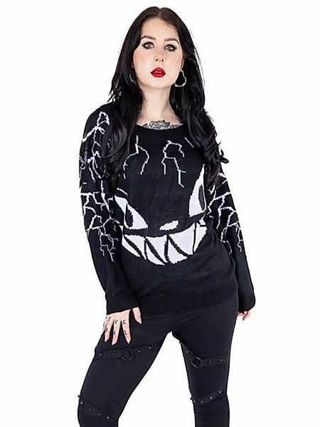 Heartless Sweatshirt Sinister Grin Strickpulli Gothic Katze Punk Grinsen Ki günstig online kaufen
