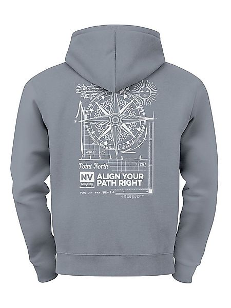 Neverless Hoodie Herren Hoodie Kompass Motiv Backprint, Neverless Point Nor günstig online kaufen