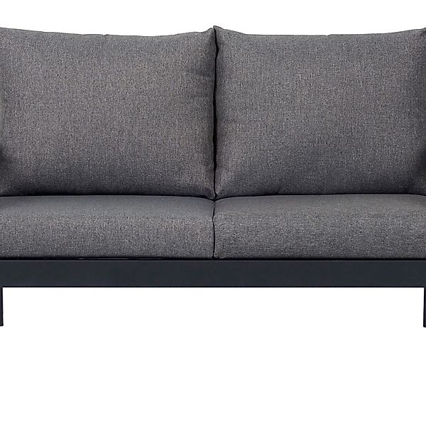 ebuy24 Lis Garten-Sofa 2 Personen mit Kissen Schwarz Grau günstig online kaufen