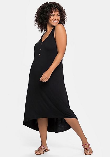 Sheego Etuikleid Strandkleid Langarm im Vokuhila-Look günstig online kaufen