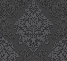 Bricoflor Barock Tapete mit Glitzer Effekt Neobarock Vliestapete in Schwarz günstig online kaufen