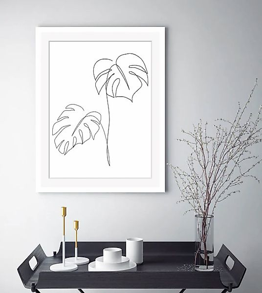 queence Bild »Fabrice«, Blätter-Pflanzen-Pflanzenbilder-Kunst-Schwarz-Weiß, günstig online kaufen