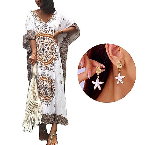 RWEUOQ Strandkleid Boho Strandkaftan aus 100 % günstig online kaufen