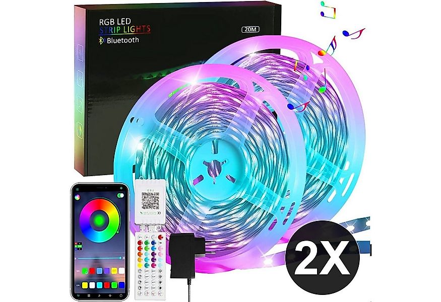 ZMH LED-Streifen RGB einstellbar mit Fernbedienung App LED-Streifen Whonzim günstig online kaufen